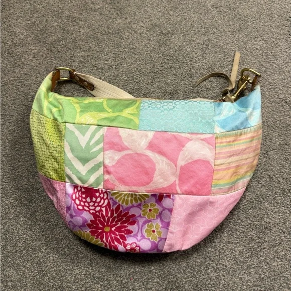 Coach Hampton Pastel Patchwork Signature Print Hobo Bag Colorful SpringSummer - Picture 6 of 6